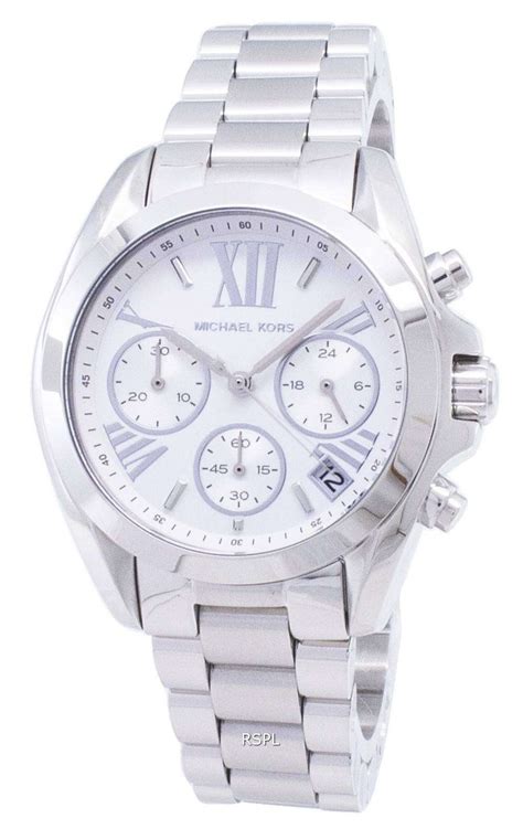 michael kors silver chronograph watch